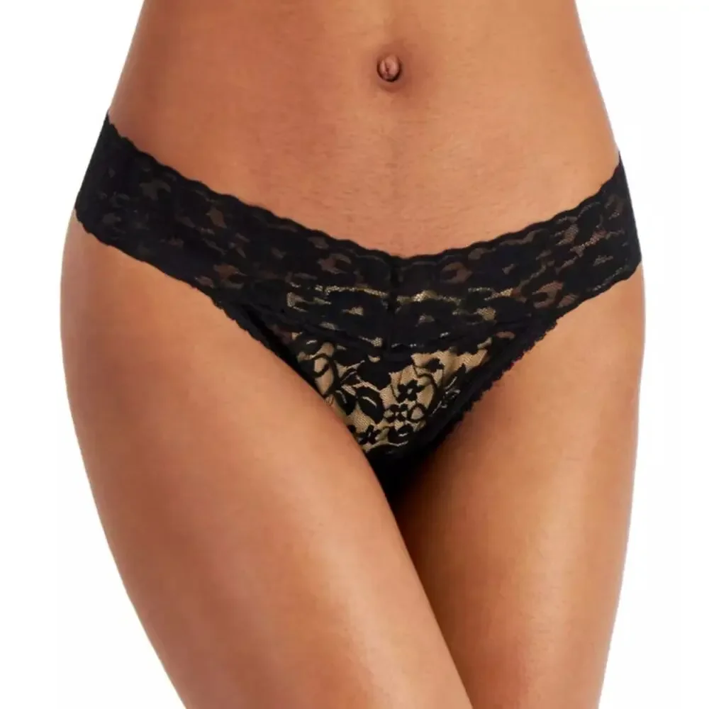 INC Black Lace Thong Panty Lingerie Underwear Panties Size XL‎